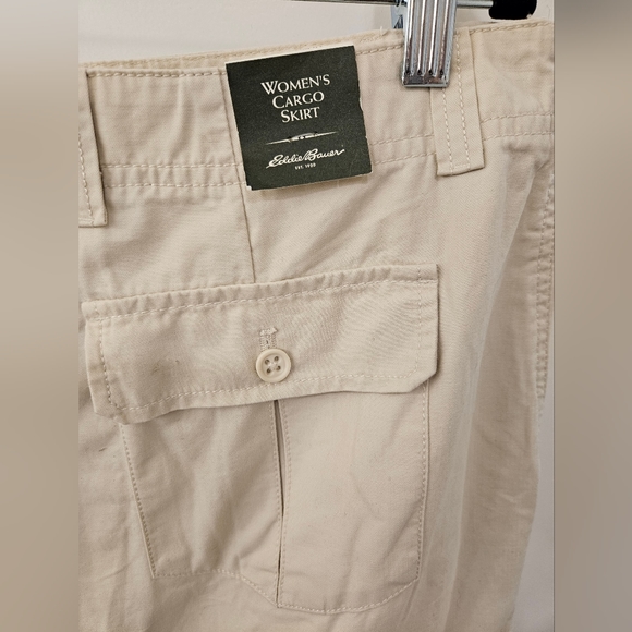 NWT - Eddie Bauer "Stone" Cotton Cargo Skirt - Size 14 - Picture 7 of 10